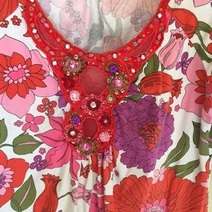 Red, pink, and purple dress with Crystal details!